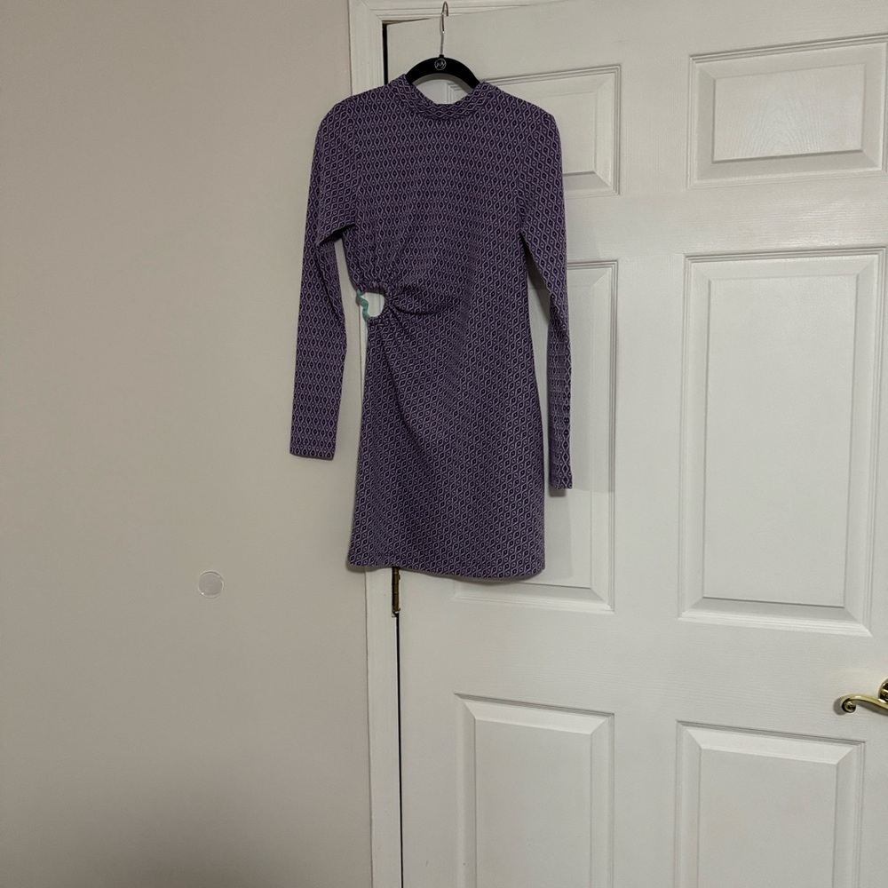 Zara Purple Patterned Mini Dress